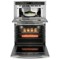 GE 30" 5 Cu. Ft./1.7 Cu. Ft. Combination Self-Clean Electric Wall Oven (JT3800SHSS) - Stainless Steel