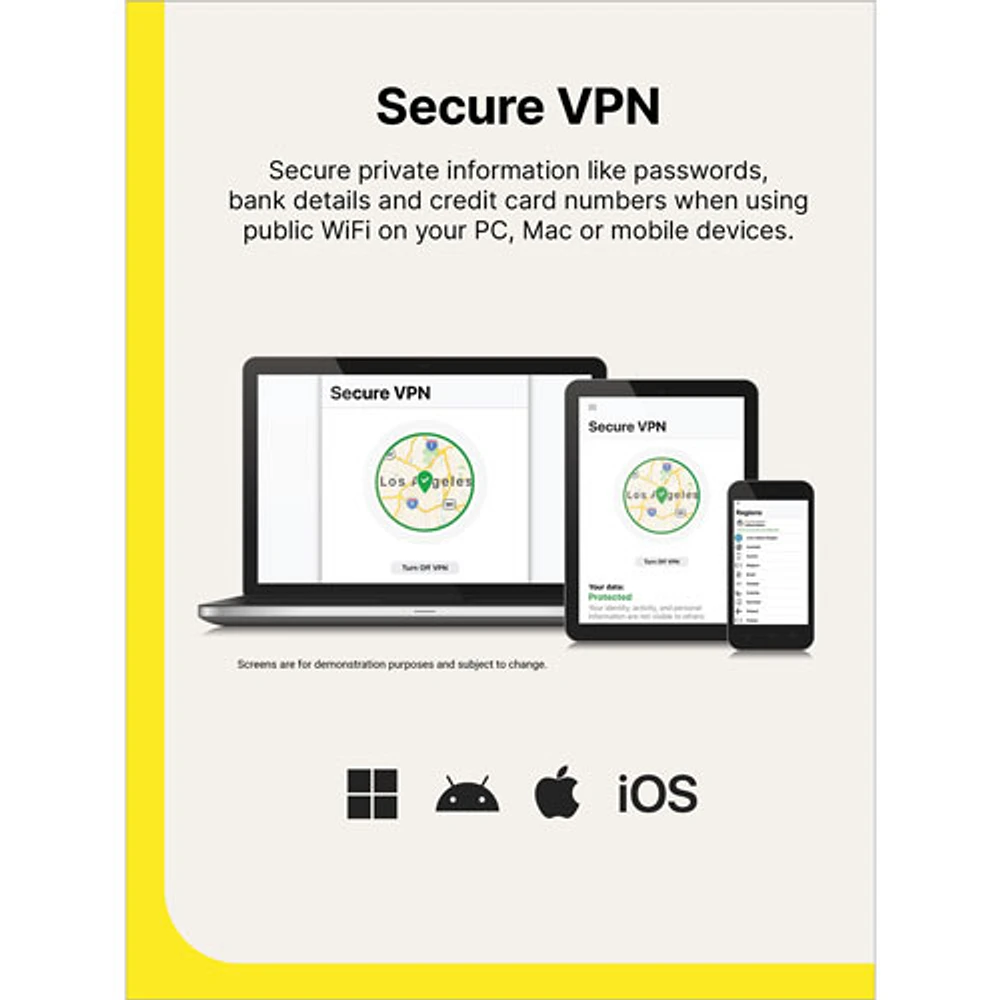 Norton Secure VPN (PC/Mac/iOS/Android) - 1 Device - 1 Year - Digital Download