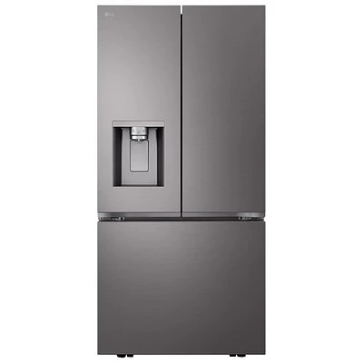 Réfrigérateur à 3 portes 24,5 pi³ 33 po avec distributeur d'eau et de glaçons de LG (LF25S6330D) - Inox noir