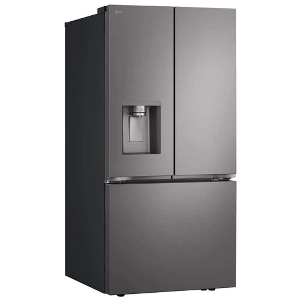 LG 33" 24.5 Cu. Ft. 3-door French Door Refrigerator with Water & Ice Dispenser (LF25S6330D) - Black Stainless