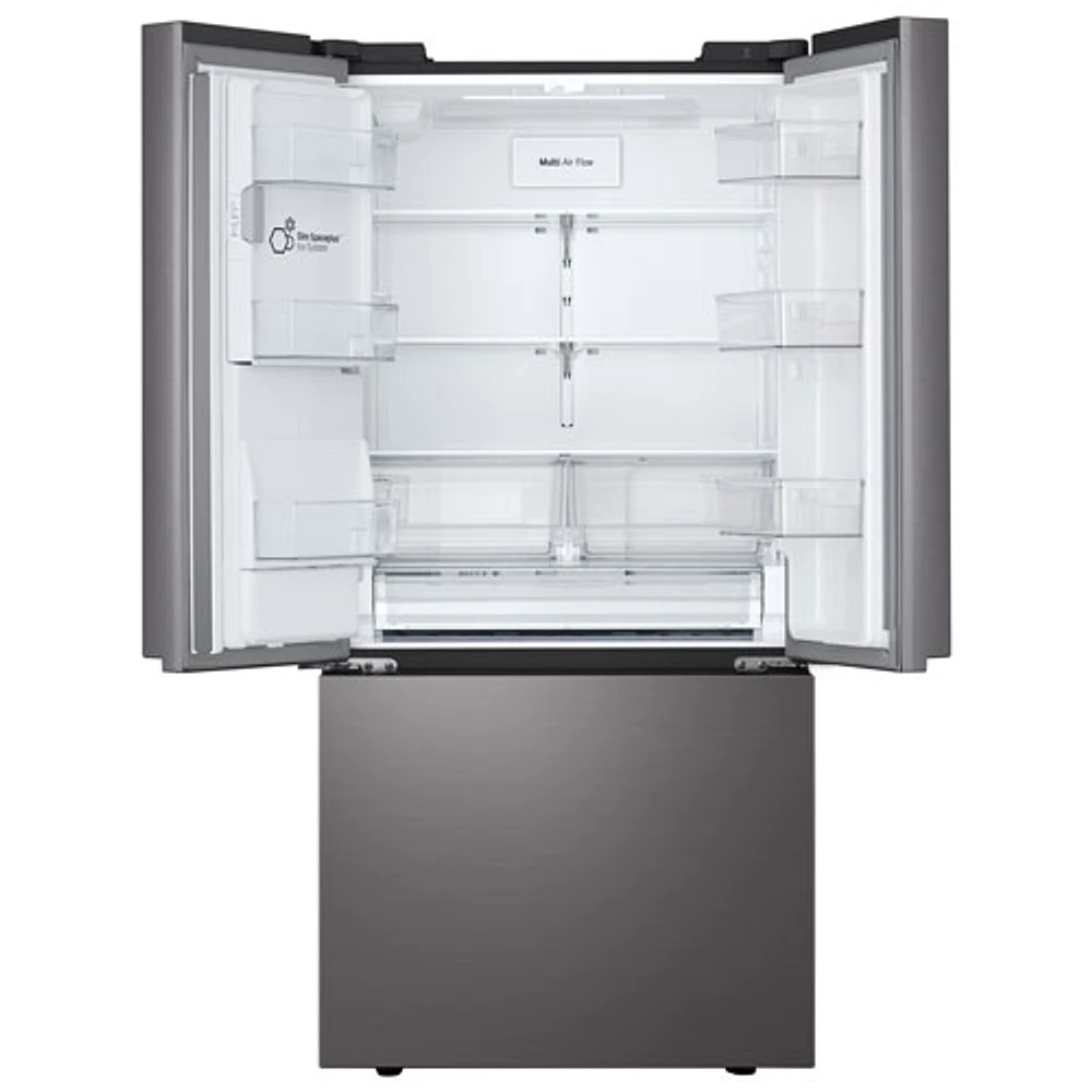 Réfrigérateur à 3 portes 24,5 pi³ 33 po avec distributeur d'eau et de glaçons de LG (LF25S6330D) - Inox noir