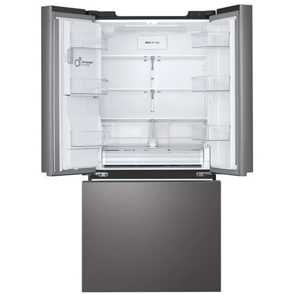 Réfrigérateur à 3 portes 24,5 pi³ 33 po avec distributeur d'eau et de glaçons de LG (LF25S6330D) - Inox noir