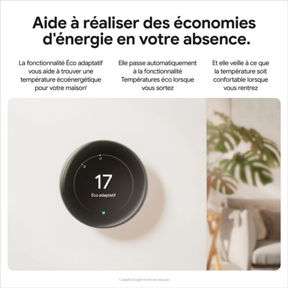 Thermostat intelligent Wi-Fi Nest Learning de Google (4e génération