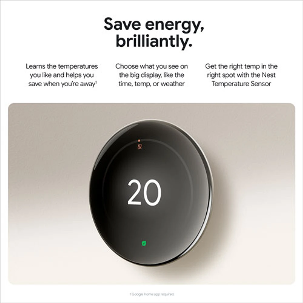Google Nest Wi-Fi Smart Learning Thermostat (4th Generation) - Polished Gold