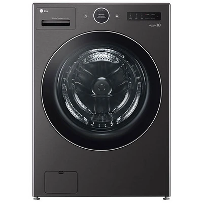 Open Box - LG 5.7 Cu. Ft. High Efficiency Electric Washer & Dryer Combo - Black Steel - Scratch & Dent