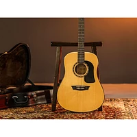 Washburn Apprentice Dreadnought Acoustic Guitar with Hard Shell Case - Natural