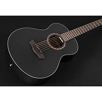 Washburn Apprentice Mini Guitar with Hard Shell Case - Black Matte