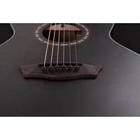 Washburn Apprentice Mini Guitar with Hard Shell Case - Black Matte