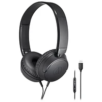 Audio-Technica ATH-S120C On-Ear Headphones with USB-C - Black