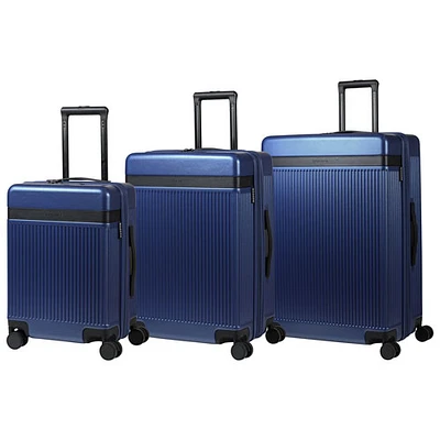 Ensemble de 3 valises rigides extensibles à 8 roulettes Collection Onyx de CHAMPS - Bleu marine