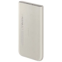 Chargeur portable USB-C à recharge rapide PD 25 W de 10 000 mAh avec chargeur sans fil de Samsung - Beige