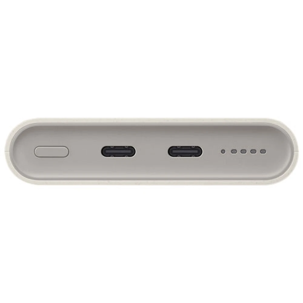 Chargeur portable USB-C à recharge rapide PD 25 W de 10 000 mAh avec chargeur sans fil de Samsung - Beige