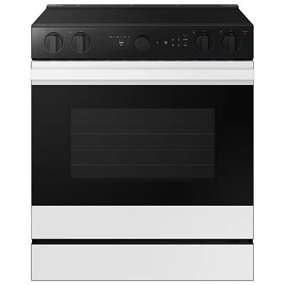 Open Box - Samsung BESPOKE 30" 6.3 Cu. Ft. 5 Elements Slide-In Electric Range -White -Perfect Condition