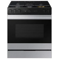 Open Box - Samsung BESPOKE 30" 6 Cu. Ft. True Convection 5-Burner Slide-In Gas Range - SS - Perfect Condition