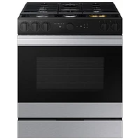 Open Box - Samsung BESPOKE 30" 6 Cu. Ft.5-Burner Slide-In Gas Range (NSG6DG8500SRAA) - SS - Scratch & Dent