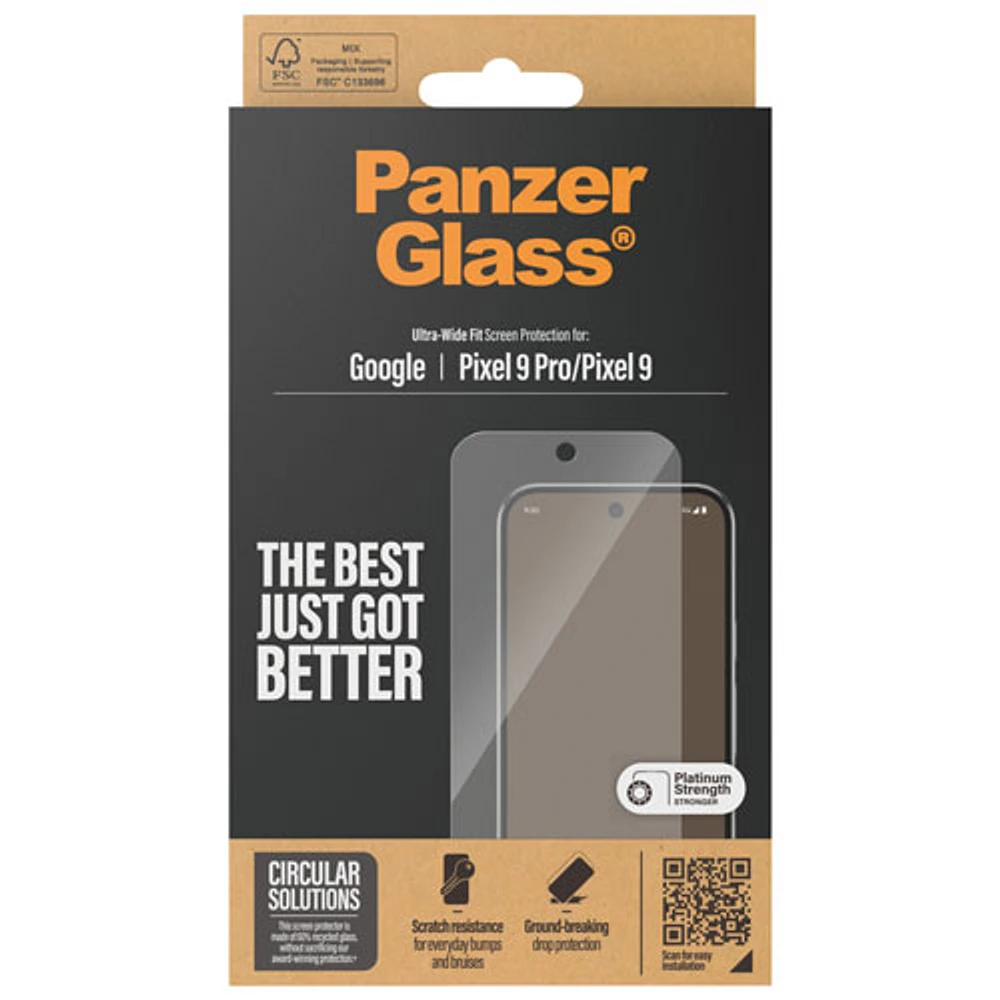 PanzerGlass Ultra-Wide Fit Glass Screen Protector for Pixel 9/Pixel 9 Pro