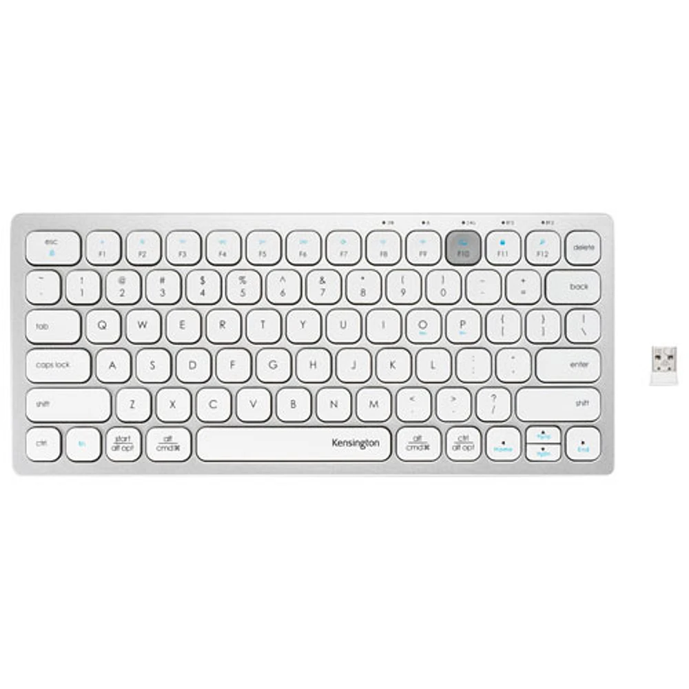 Kensington Dual Wireless Bluetooth Compact Keyboard - Silver - English