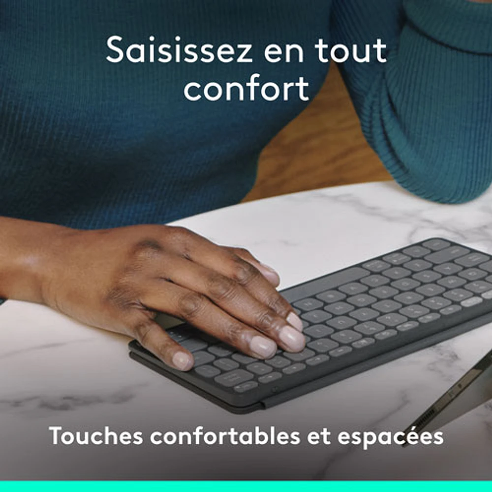 Clavier universel Keys-To-Go 2 de Logitech avec couvercle - Graphite - Anglais