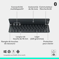 Clavier universel Keys-To-Go 2 de Logitech avec couvercle - Graphite - Anglais