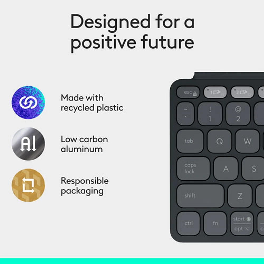 Clavier universel Keys-To-Go 2 de Logitech avec couvercle - Graphite - Anglais