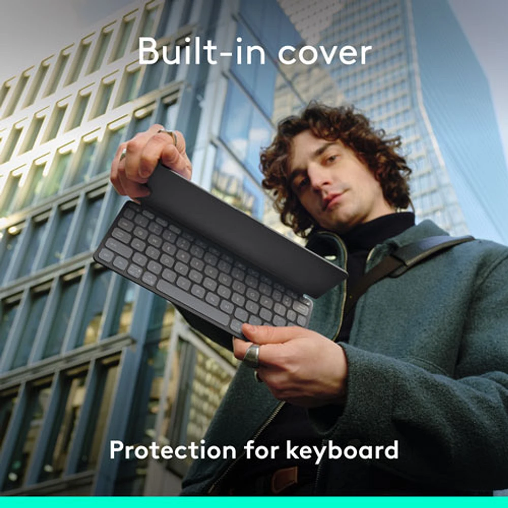 Clavier universel Keys-To-Go 2 de Logitech avec couvercle - Graphite - Anglais