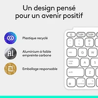 Clavier Keys-To-Go 2 de Logitech pour iPad/iPhone/Mac - Gris pâle - Anglais