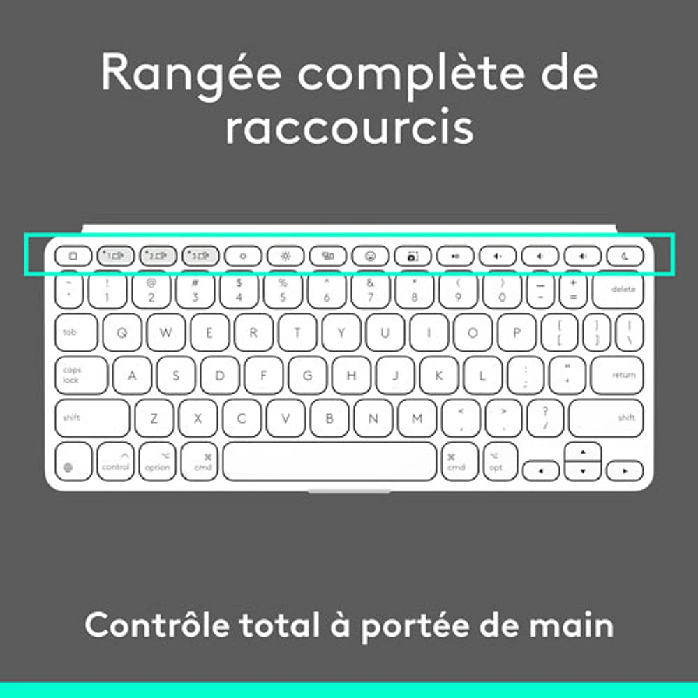 Clavier Keys-To-Go 2 de Logitech pour iPad/iPhone/Mac - Gris pâle - Anglais