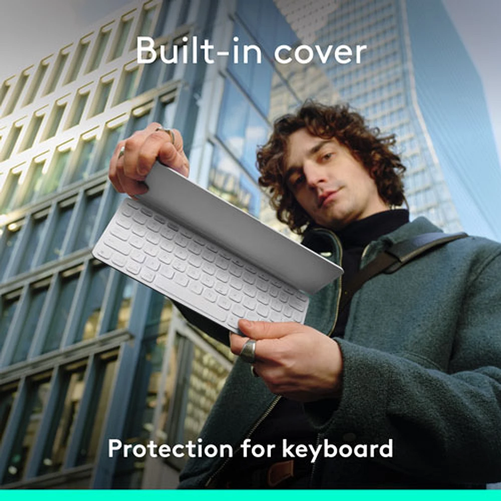 Clavier Keys-To-Go 2 de Logitech pour iPad/iPhone/Mac - Gris pâle - Anglais