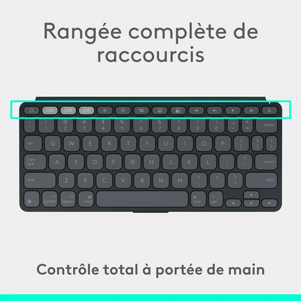 Clavier Keys-To-Go 2 de Logitech pour iPad/iPhone/Mac - Graphite - Anglais