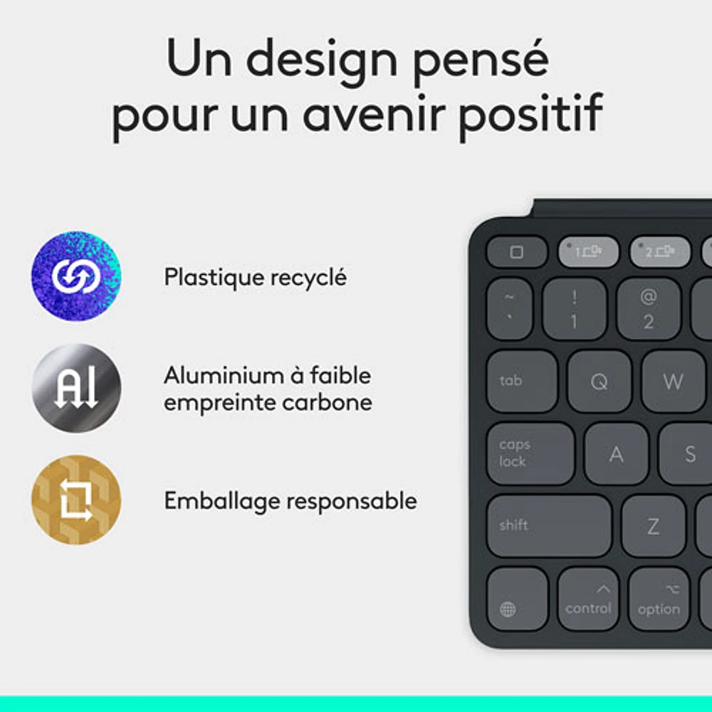 Clavier Keys-To-Go 2 de Logitech pour iPad/iPhone/Mac - Graphite - Anglais