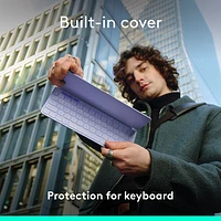 Clavier universel Keys-To-Go 2 de Logitech avec couverture - Lilas - Anglais