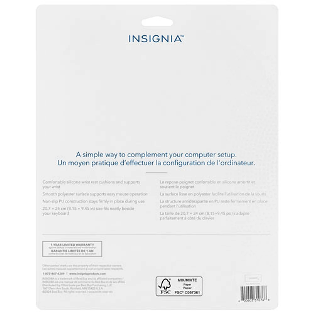 Tapis de souris à repose-poignet d'Insignia (NS-MFMP2BK-C) - Noir- Exclusivité de Best Buy