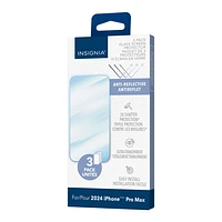 Insignia Anti-Reflective Glass Screen Protector for iPhone 16 Pro Max - 3 Pack - Only at Best Buy