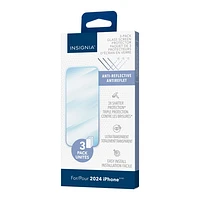 Insignia Anti-Reflective Glass Screen Protector for iPhone 16 - 3 Pack - Only at Best Buy