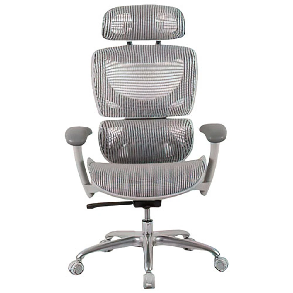 TygerClaw High Back Mesh Office Chair with Adjustable Headrest - Grey