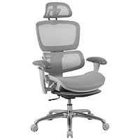 TygerClaw High Back Mesh Office Chair with Adjustable Headrest - Grey