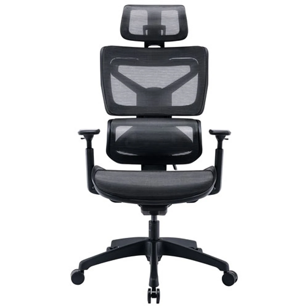 Fauteuil de bureau ergonomique en filet à dossier haut de TygerClaw - Noir