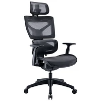 Fauteuil de bureau ergonomique en filet à dossier haut de TygerClaw - Noir