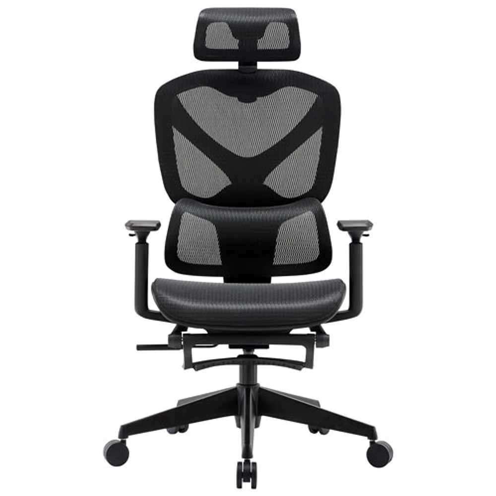 TygerClaw High Back Mesh Office Chair with Adjustable Headrest - Black