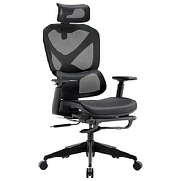 TygerClaw High Back Mesh Office Chair with Adjustable Headrest - Black