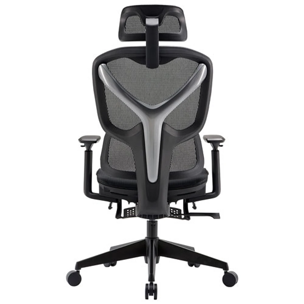 TygerClaw High Back Mesh Office Chair with Adjustable Headrest - Black