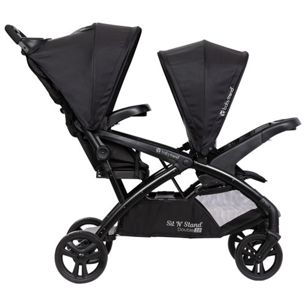 Poussette double Sit N' Stand 2.0 de Baby Trend - Noir