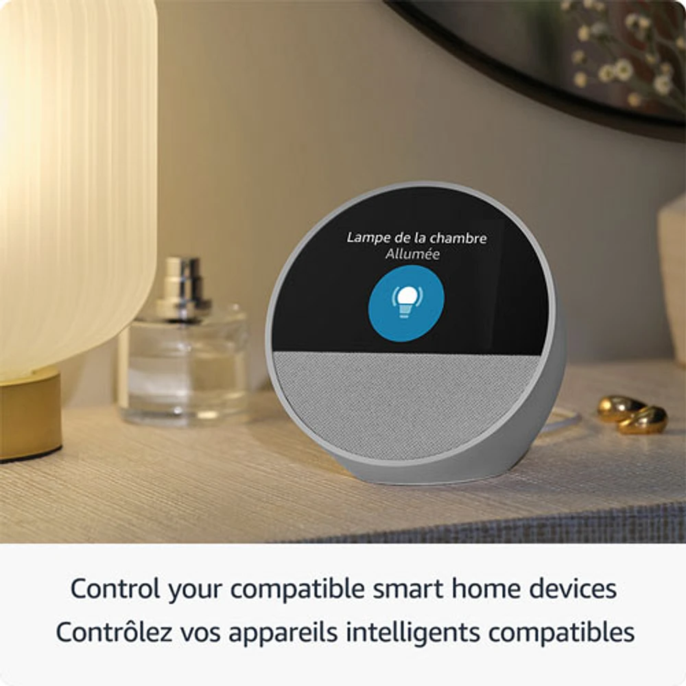 Réveille-matin intelligent Echo Spot d'Amazon avec Alexa