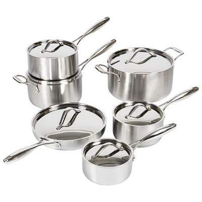 Lagostina 12-Piece Stainless Steel Cookware Set - Silver