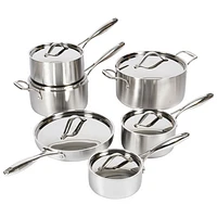 Lagostina 12-Piece Stainless Steel Cookware Set - Silver