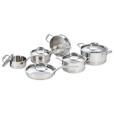 Lagostina 11-Piece Stainless Steel Cookware Set - Silver