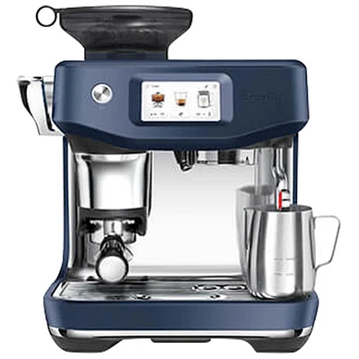 Machine à espresso Barista Touch Impress avec moussoir à lait et moulin à café de Breville - Bleu Damas