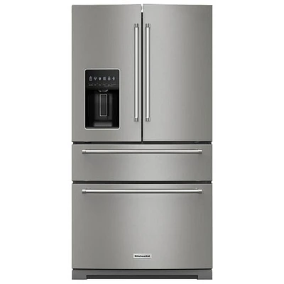 Kitchenaid 36" 26 Cu. Ft. French Door Refrigerator w/ Water & Ice Dispenser (KRMF536RPS) - Stainless