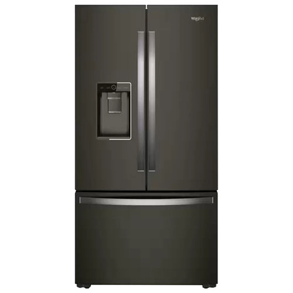 Whirlpool 36" 23.8 Cu. Ft. French Door Refrigerator with Water & Ice Dispenser (WRFC9636RV) - Black Stainless Steel