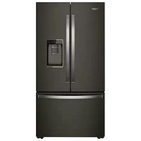 Whirlpool 36" 23.8 Cu. Ft. French Door Refrigerator with Water & Ice Dispenser (WRFC9636RV) - Black Stainless Steel